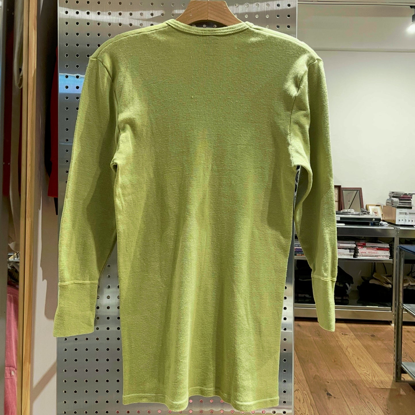 Dyed German Military U-Neck L/S T-Shirt Green
