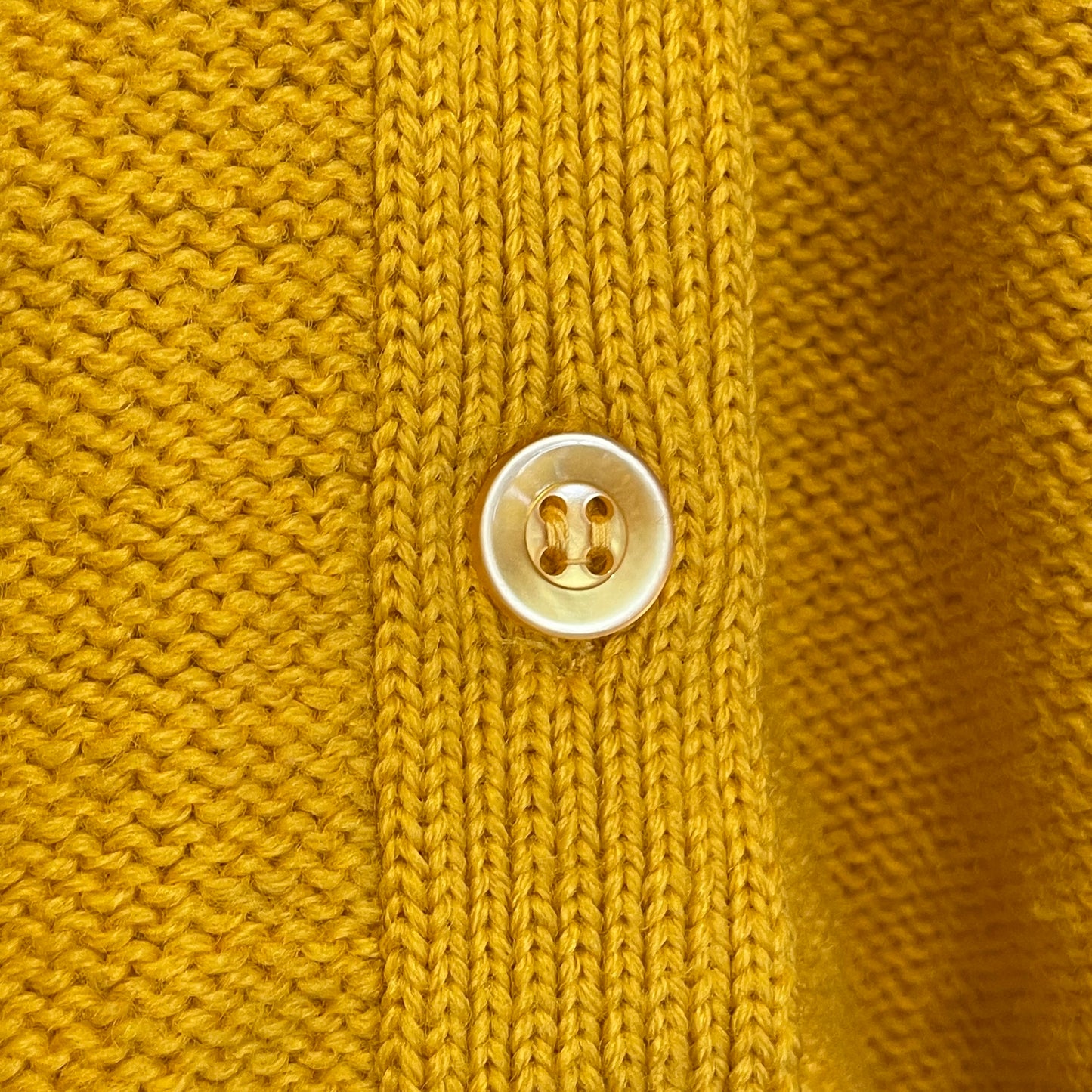 Crew Neck Wool Cardigan Yellow