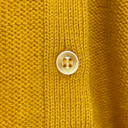 Crew Neck Wool Cardigan Yellow