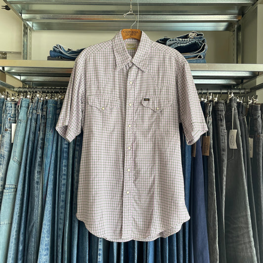 Western Shirt Short Sleeve Pink Green