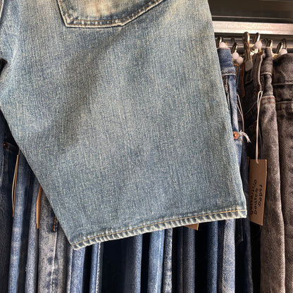 Faded Washed Denim Shorts