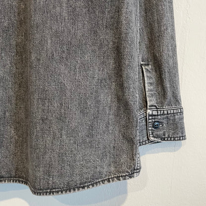 Talon Zip Denim Pullover Faded Blue