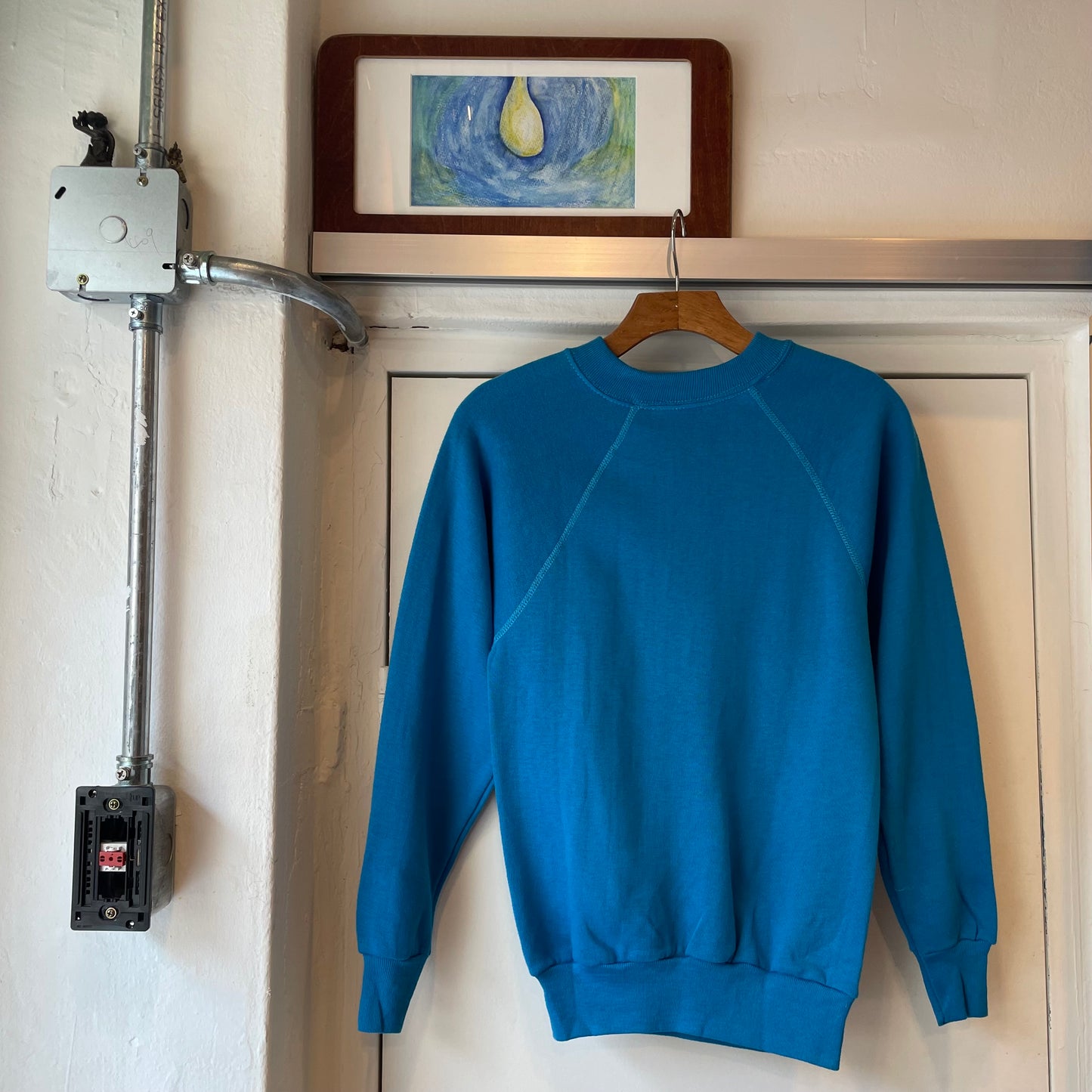Deadstock Blank Raglan Sweatshirt Turquoise