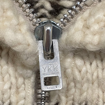 Zip Up Collar Argyle Knit Cardigan