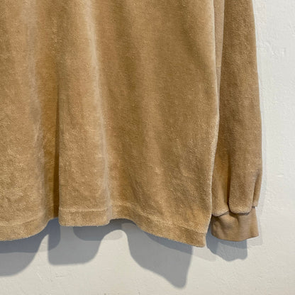Velour Pullover Shirt Beige