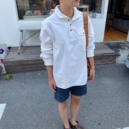 Sailor Collar Pullover Shirt White