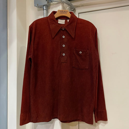 Velour Polo Shirt Burgundy