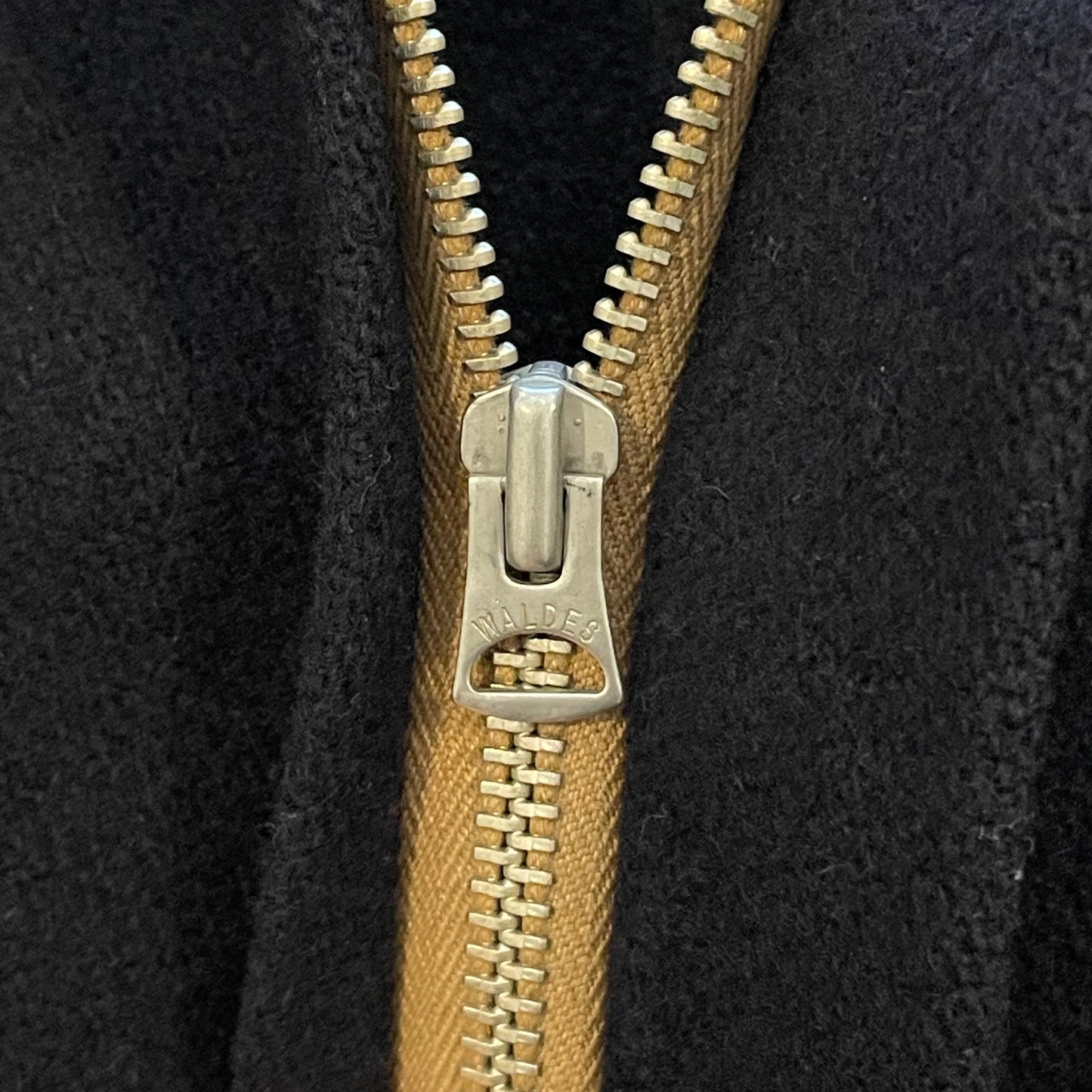 Melton Wool Hooded Jacket Black Waldes Zip