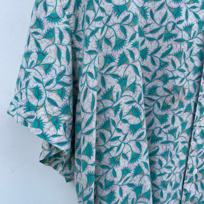 Floral Short Sleeve Shirt Green