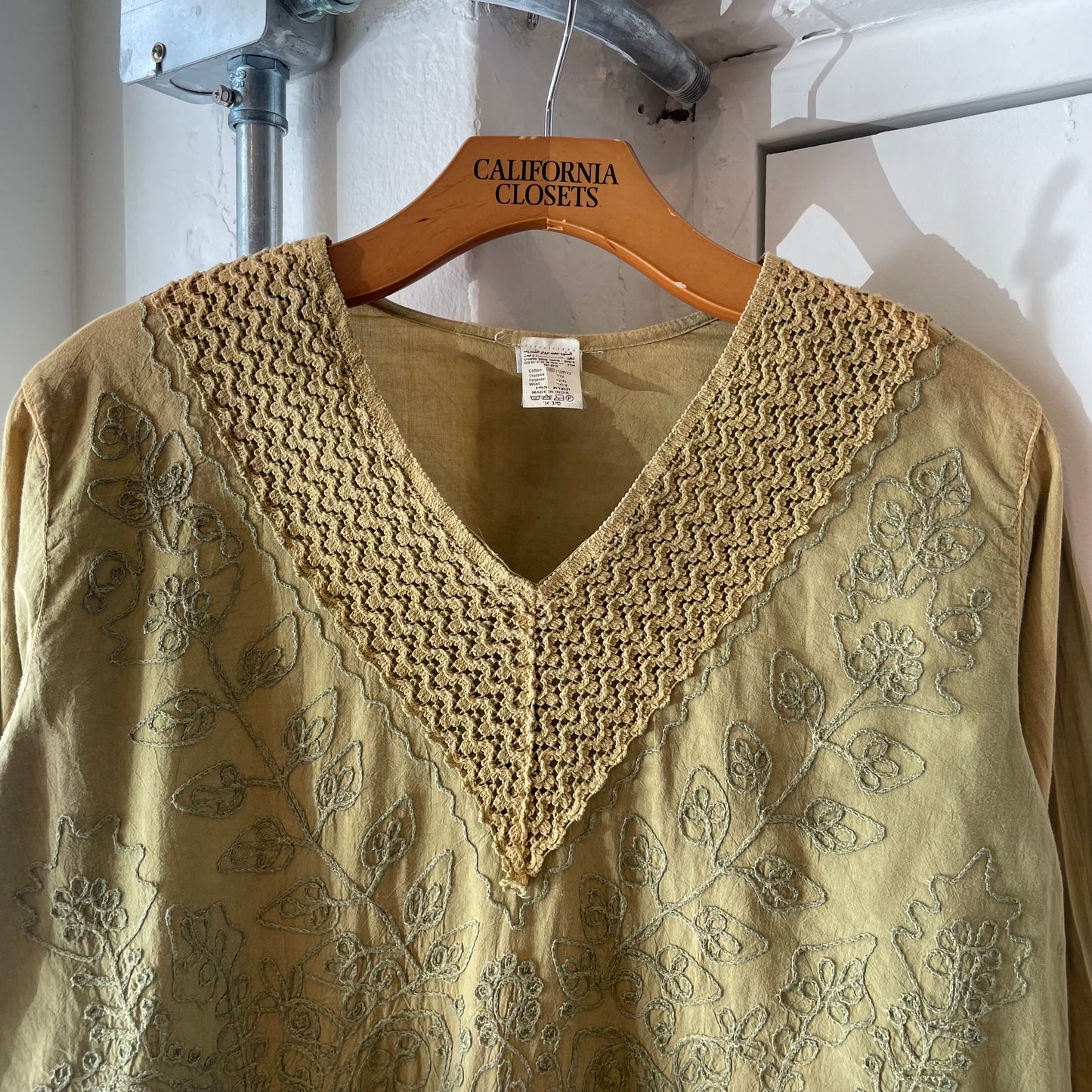 Embroidered Cotton Blouse Green