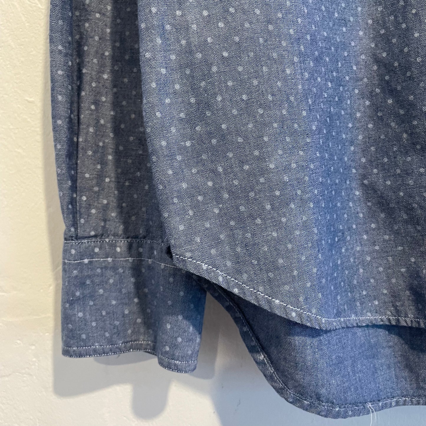 White Dot Pocket Shirt Blue