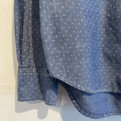 White Dot Pocket Shirt Blue