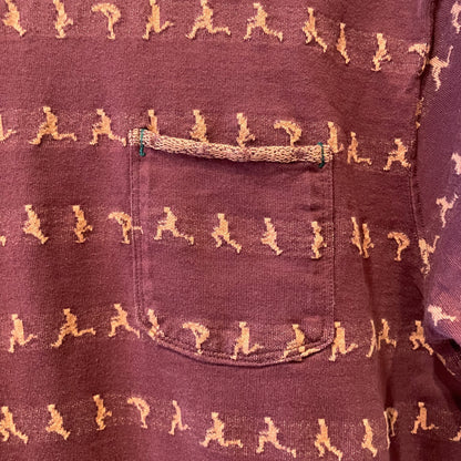 Running Print Pocket T-Shirt Burgundy