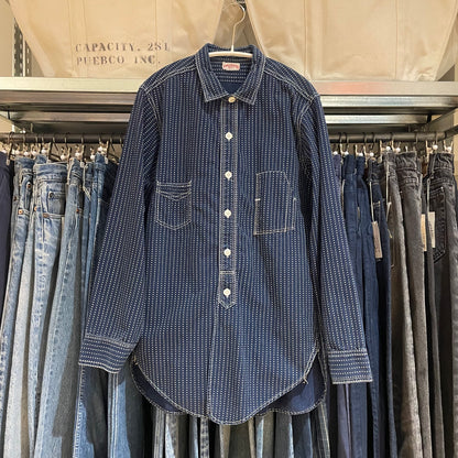 Star Dot Asym Pocket Work Shirt Navy