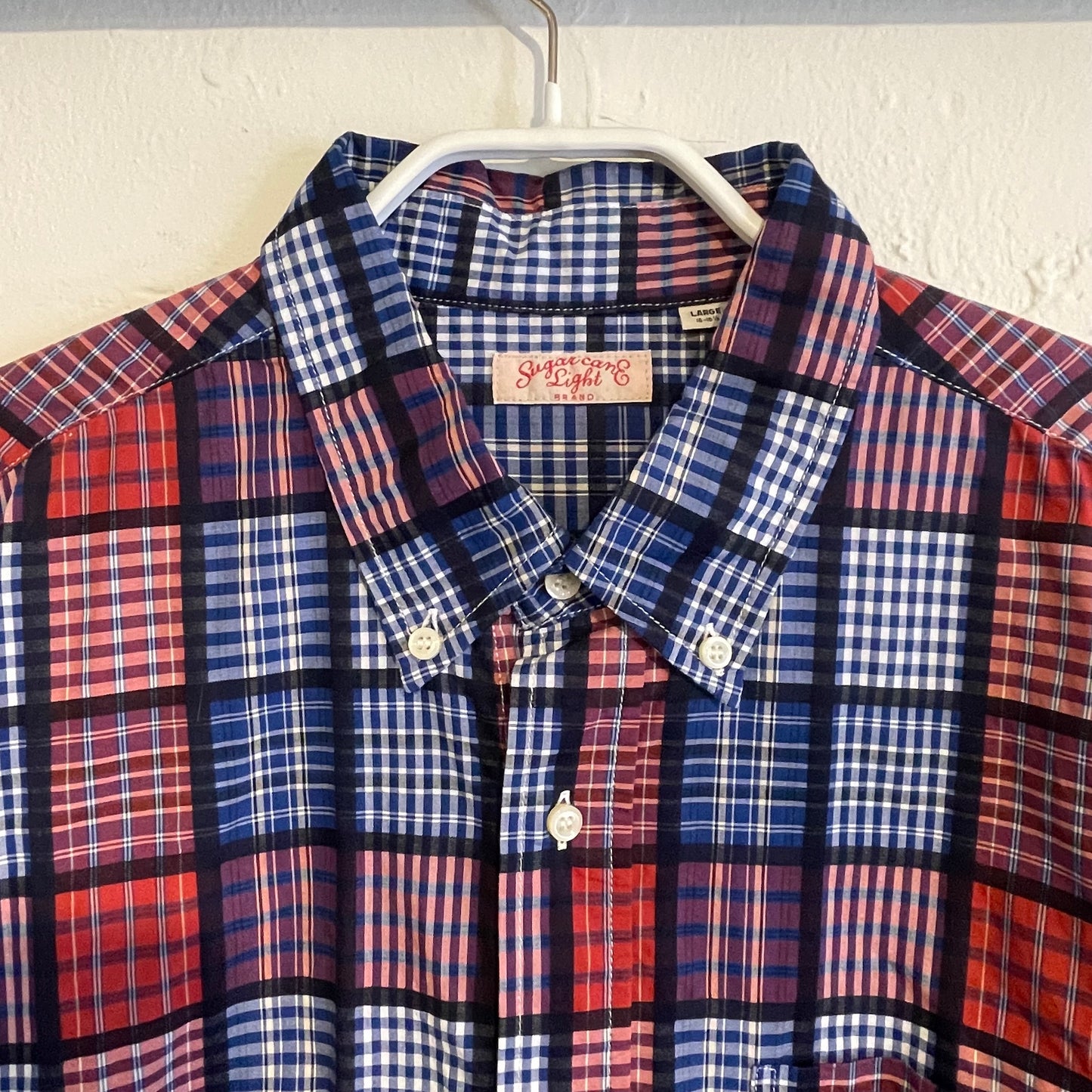 Plaid Button-Down Red Blue White Ivy League Shirt