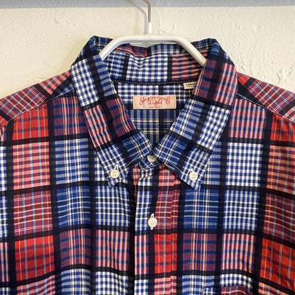 Plaid Button-Down Red Blue White Ivy League Shirt
