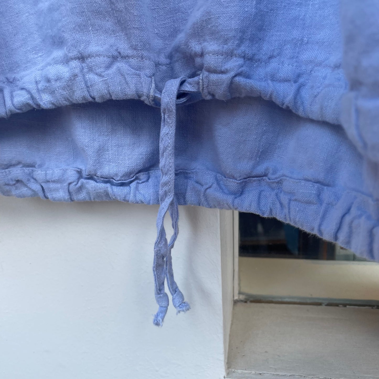Sleeveless Hooded Linen Tops Blue