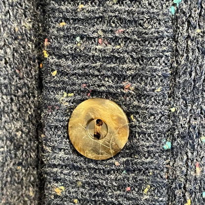 Fair Isle Wool Cardigan Navy