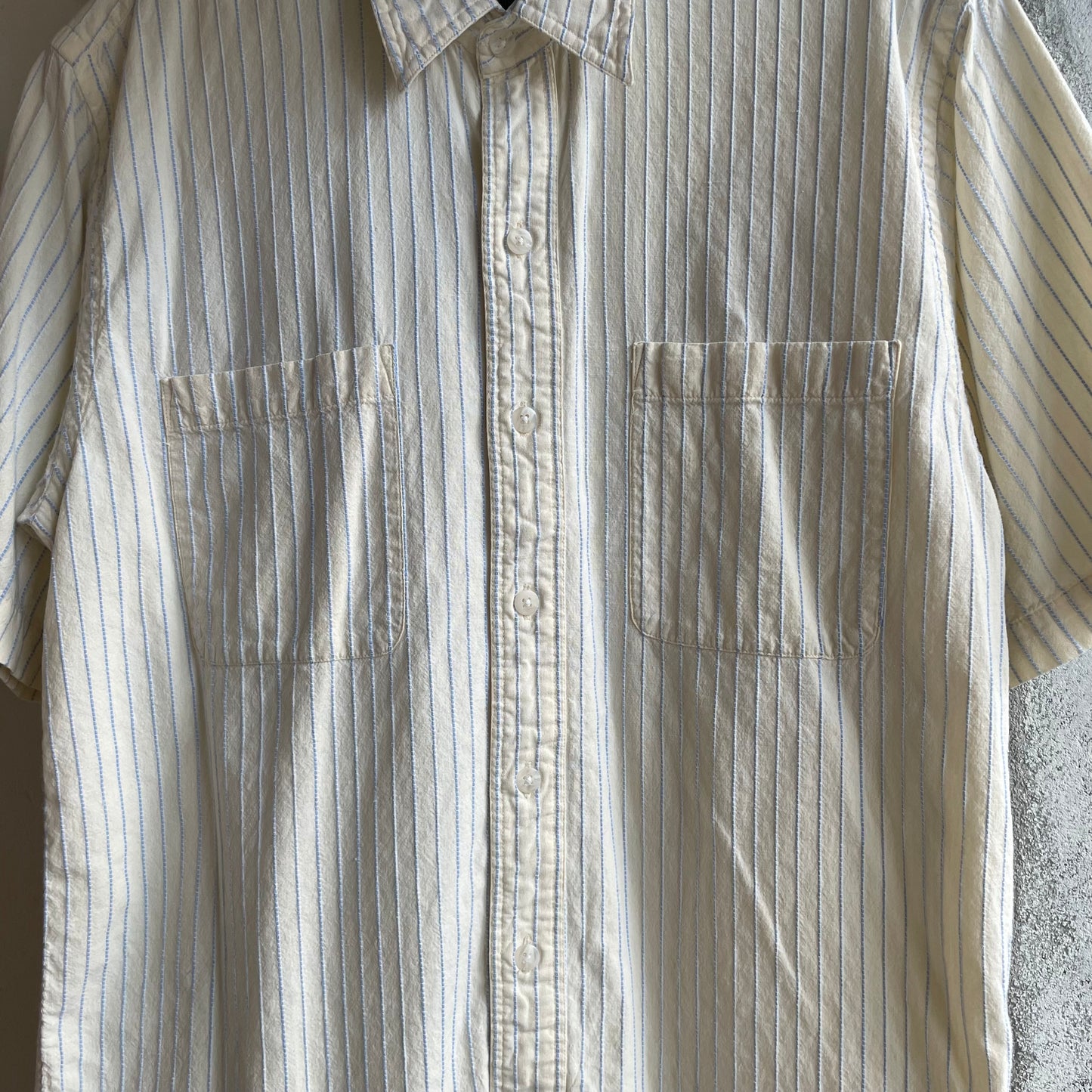 Stripe Short Sleeve Shirt Ivory