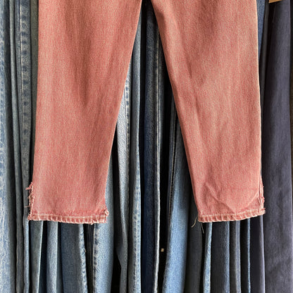 Burgundy Denim Pants Lampo Zip