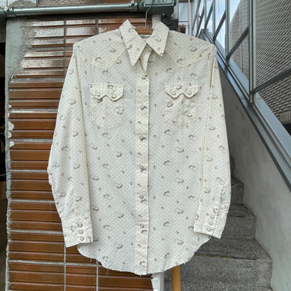 Floral Western Shirt White