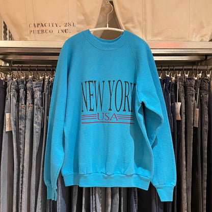 New York USA Sweatshirt Turquoise