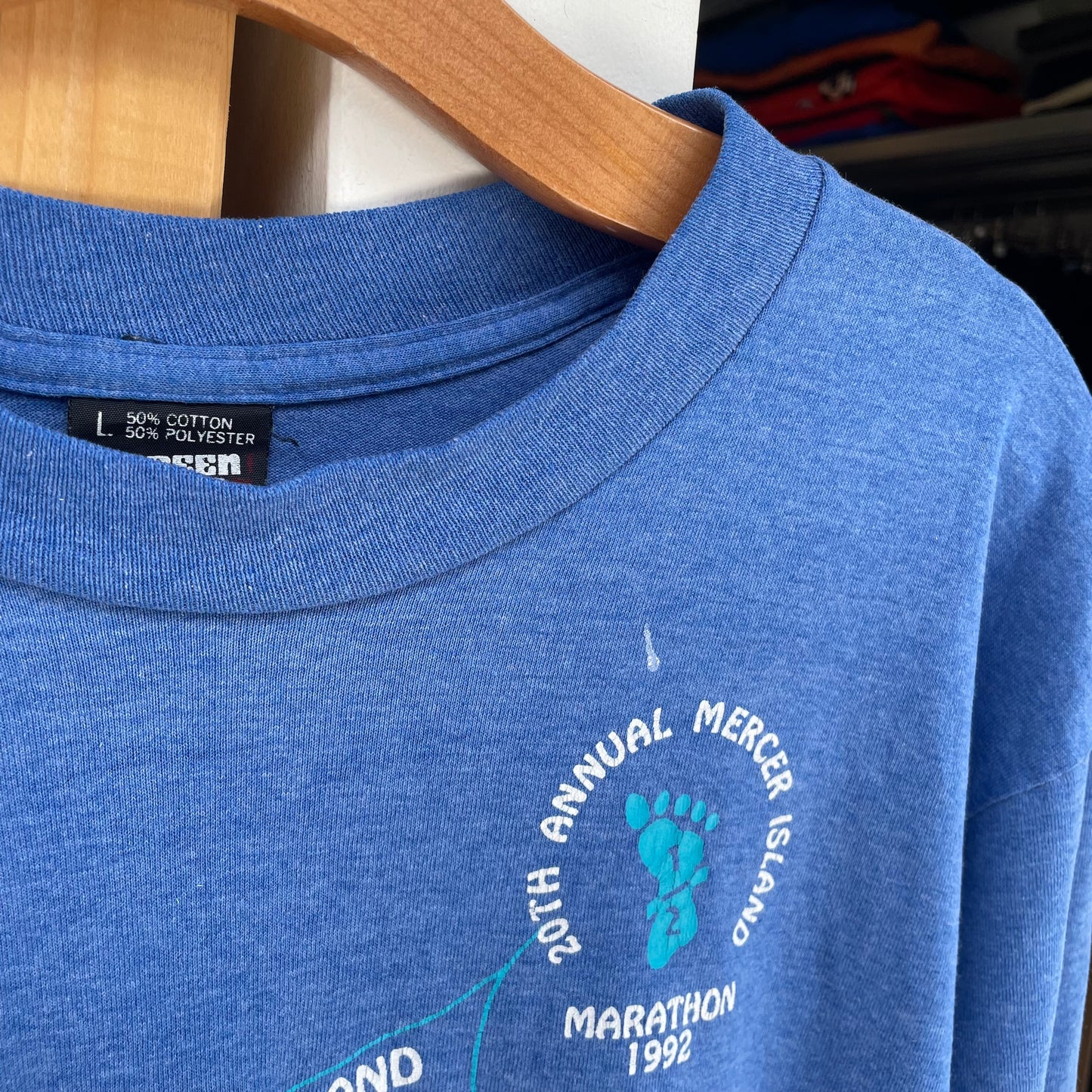 Mercer Island Marathon L/S T-Shirt Blue