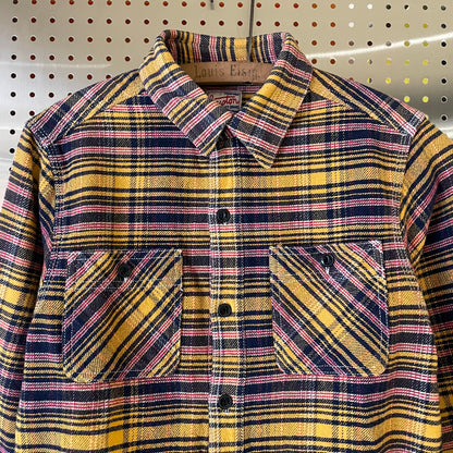 Plaid Flannel Work Shirt Yellow/Navy