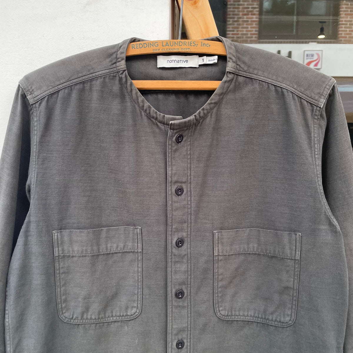 Band collar Shirt Charcoal