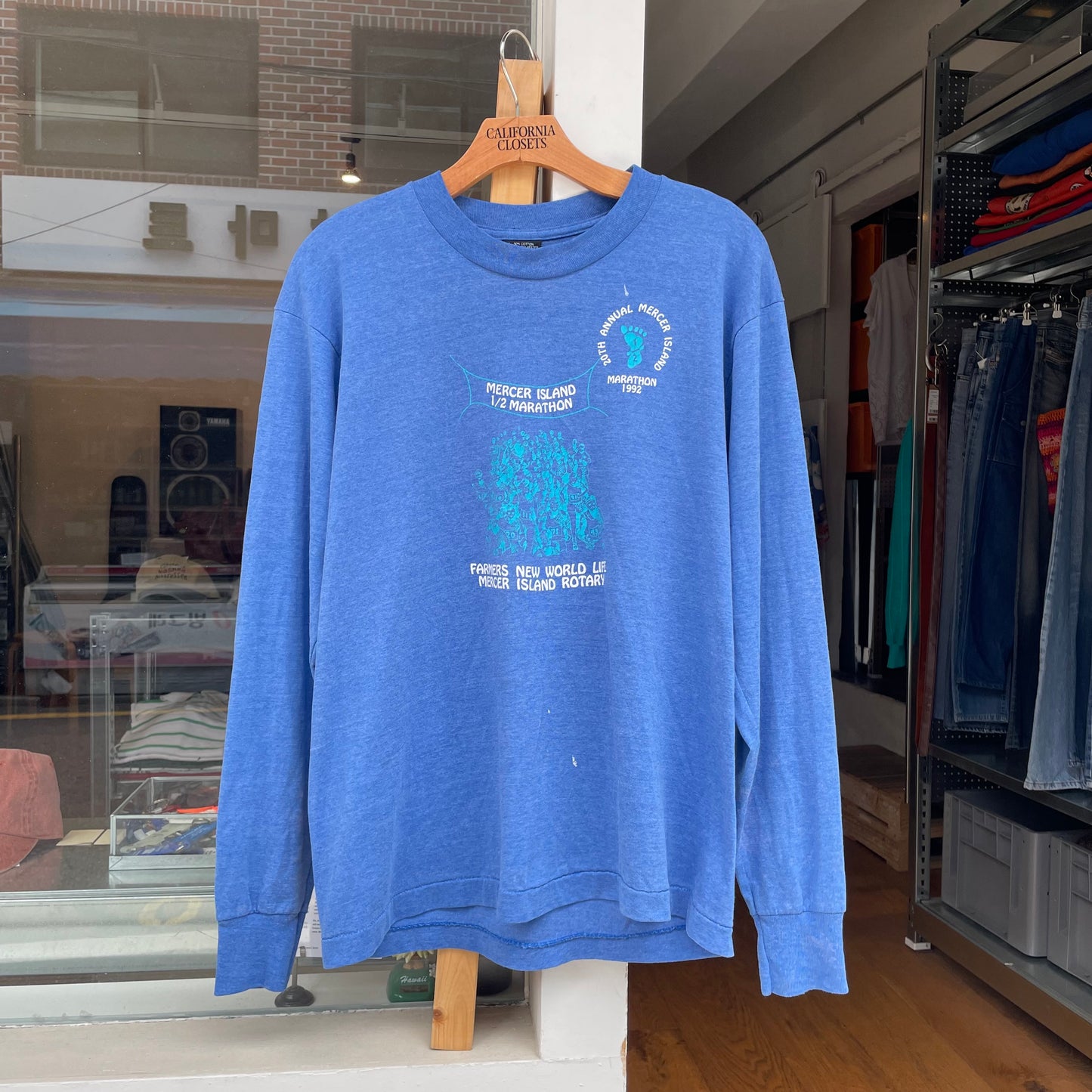 Mercer Island Marathon L/S T-Shirt Blue