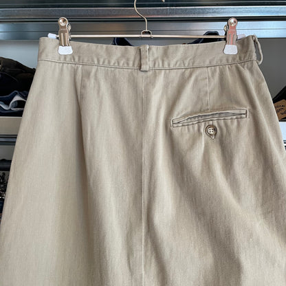 Pleated Chino Skirt Beige