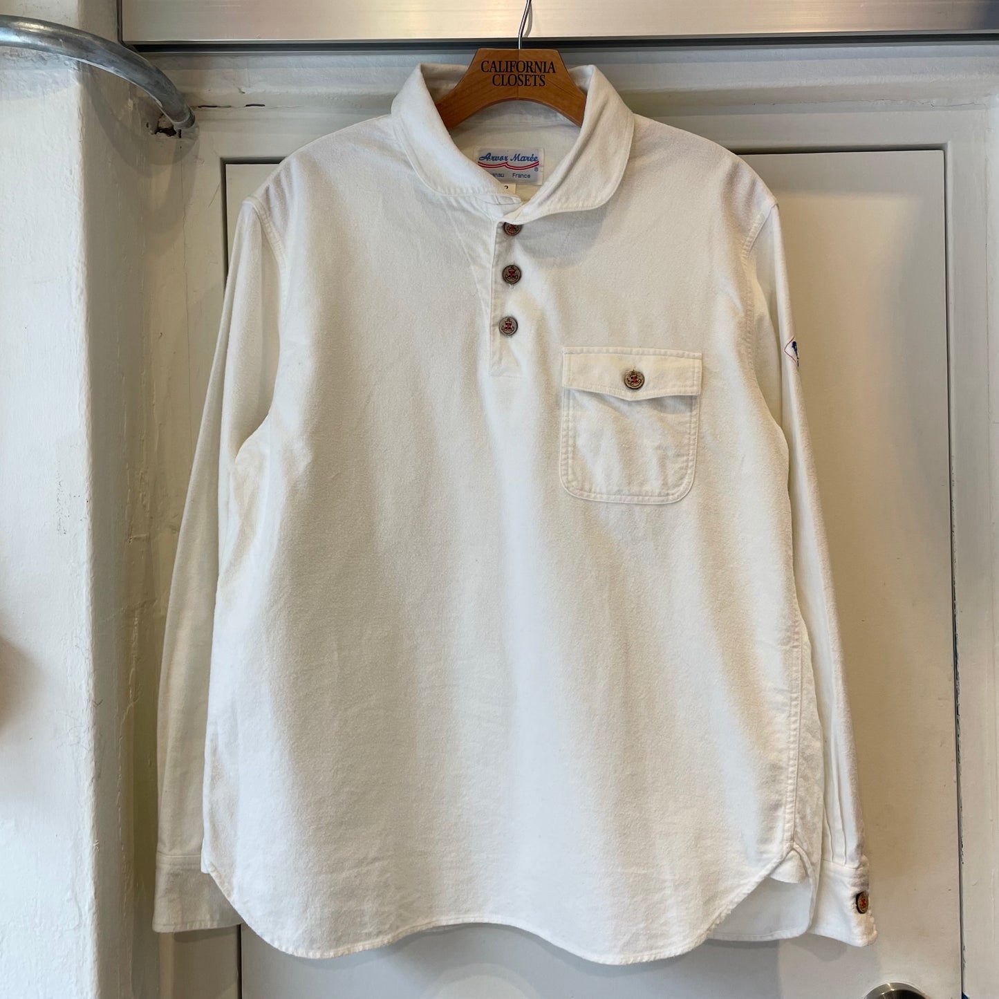 Sailor Collar Pullover Shirt White