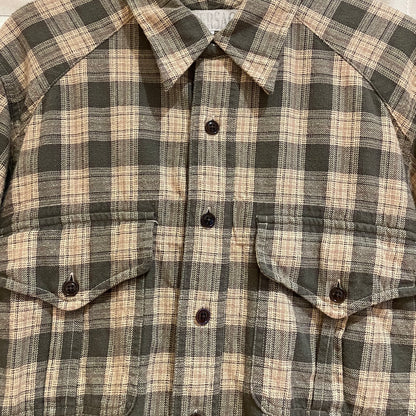 Plaid Work Shirt Beige Cotton