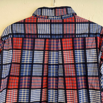 Plaid Button-Down Red Blue White Ivy League Shirt