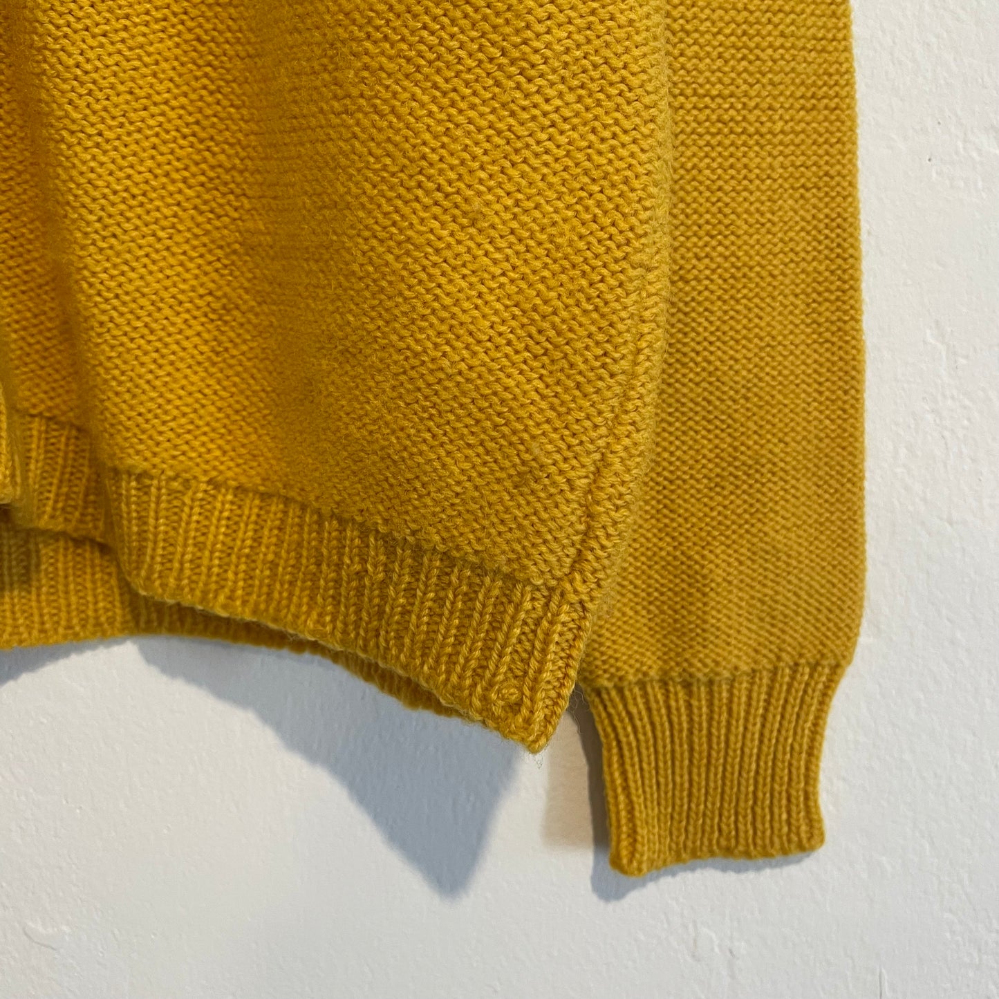 Crew Neck Wool Cardigan Yellow