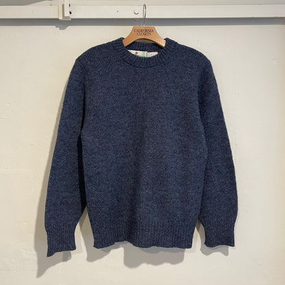 Wool Nylon Knit Sweater Blue