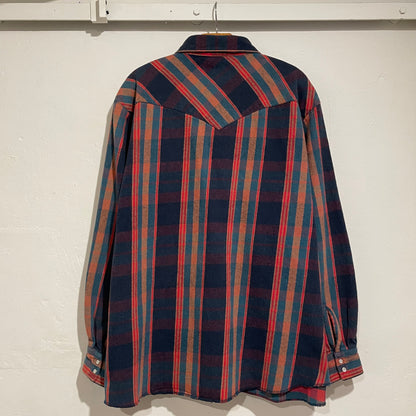 Pearl Snap Western Shirt Red/Navy