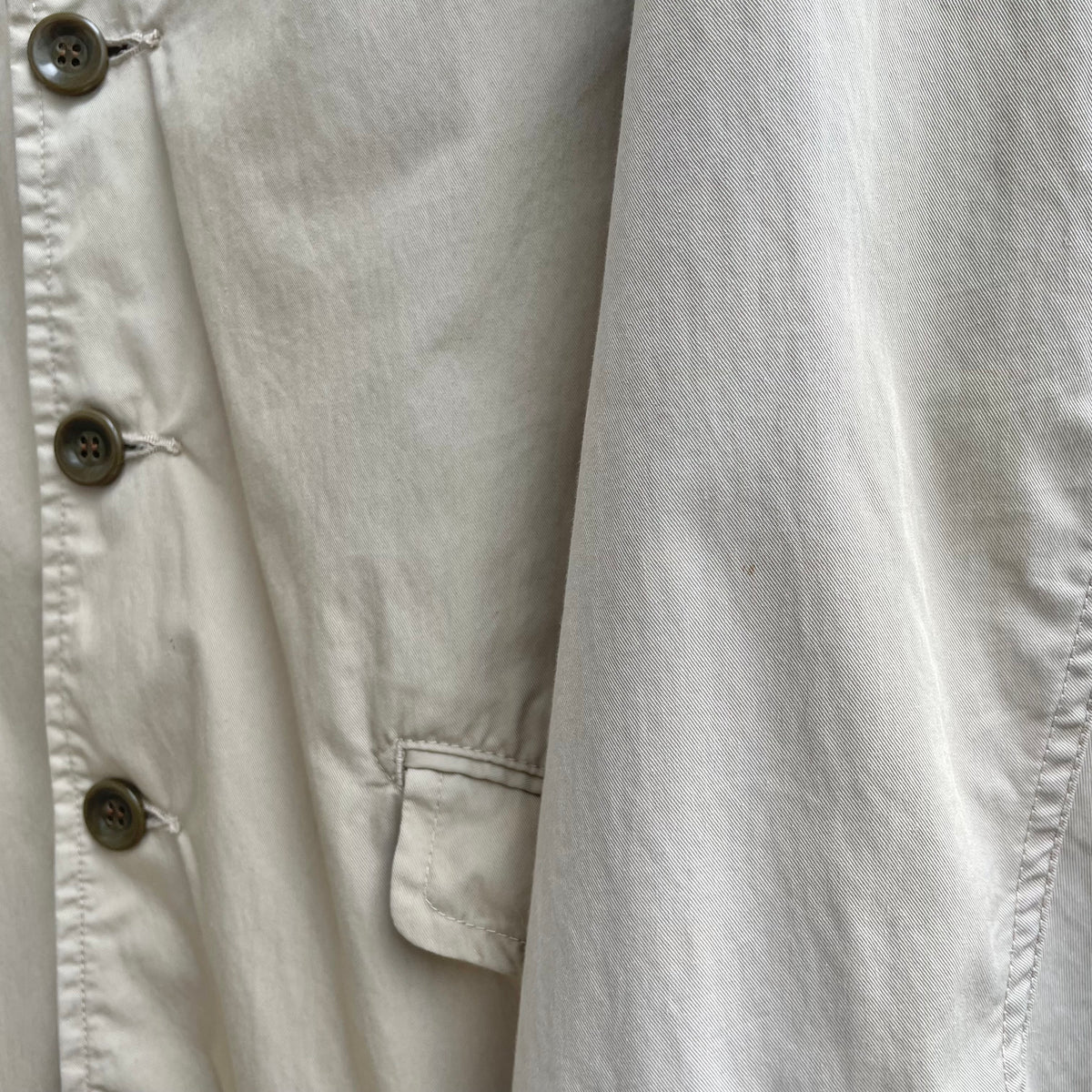 Cotton/Nylon Long Coat Beige
