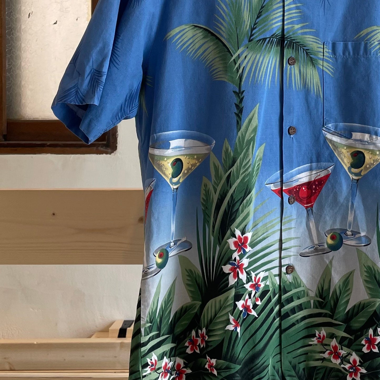 Tropical Aloha Shirt Blue