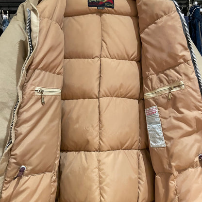 Suede Trim Padded Utility Jacket Beige Talon Zip