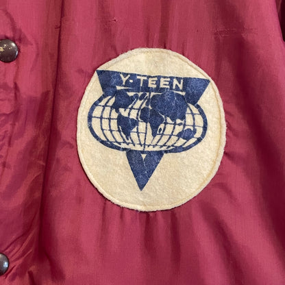 Y-Teen Jacket Sherry Maroon Patched Nylon