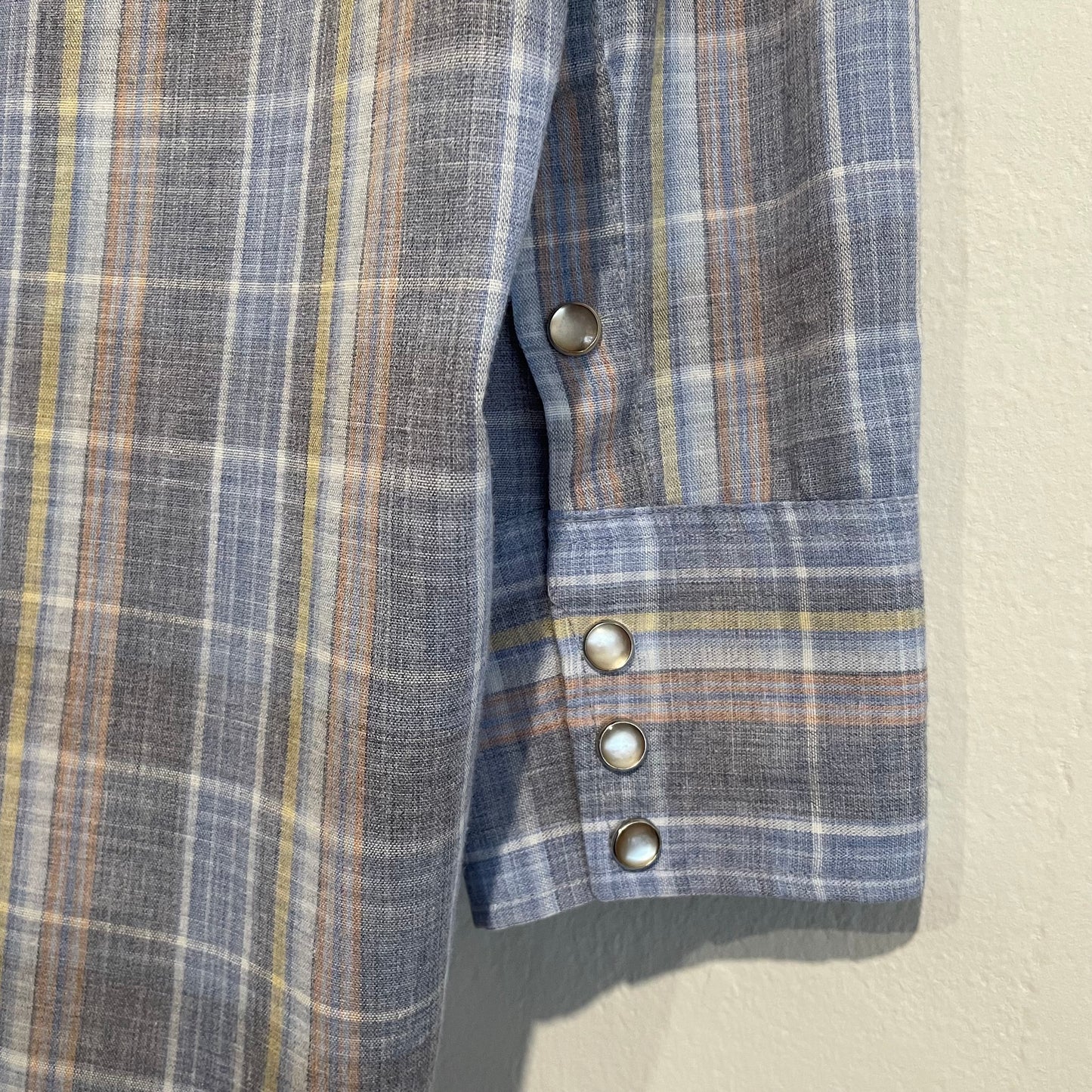 Multi Color Checked Western Shirt Grey/Blue