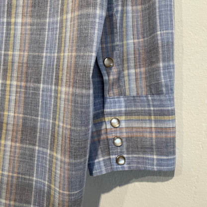 Multi Color Checked Western Shirt Grey/Blue