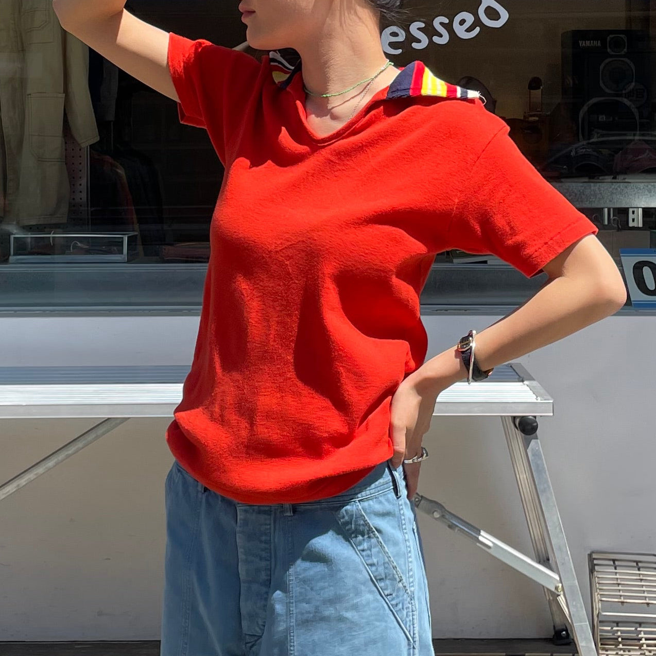 Knit Polo Shirt Red
