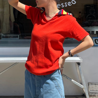 Knit Polo Shirt Red
