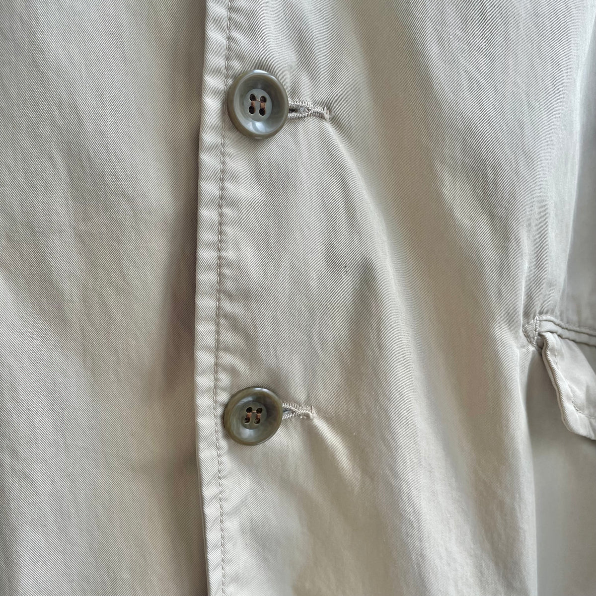 Cotton/Nylon Long Coat Beige