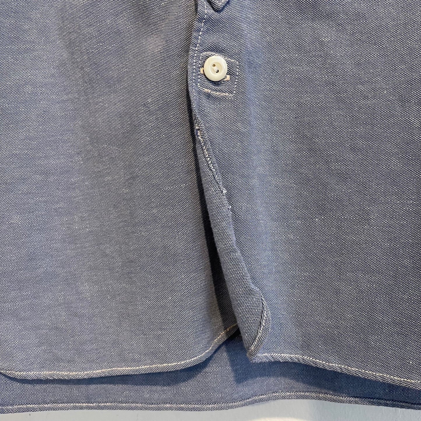 Chambray Band Collar Work Shirt Light Blue