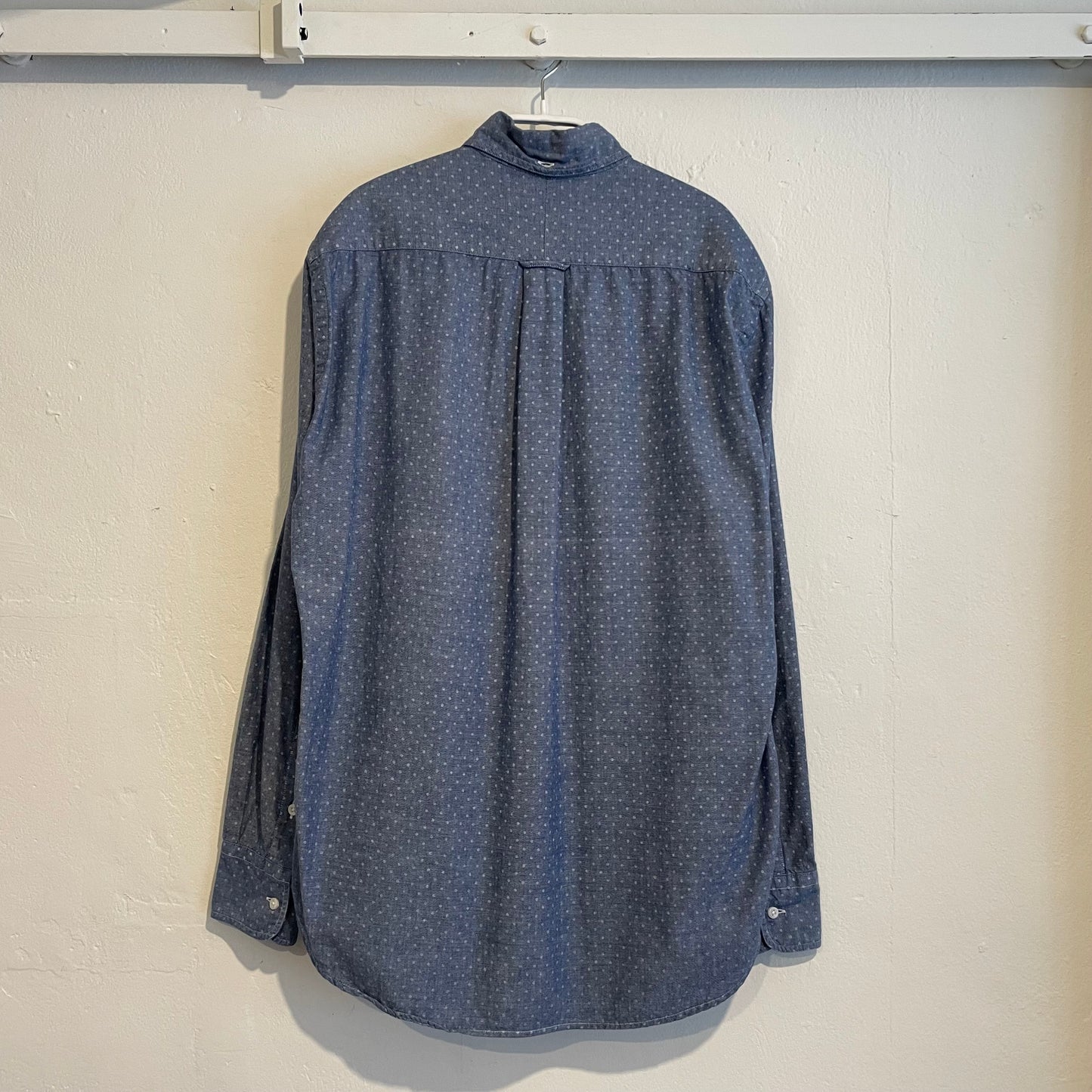 White Dot Pocket Shirt Blue