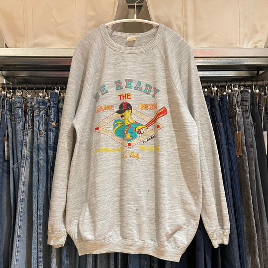 Be Ready Baseball Sweatshirt Gray