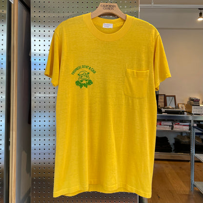 Tropical Rent A Car Pocket T-Shirt Yellow